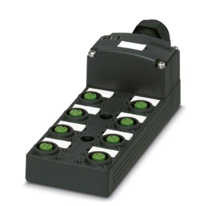 Phoenix Contact Sensor/Actuator Box; SACB-8/16-SC SCO P; 8 Inputs; M12; Universal Signal; Double Occupancy; 120VAC/DC; Spring; IP67